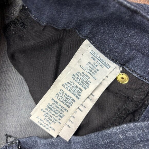 Good American Good Waist Skinny Jeans Velvet Stripe Dark Wash Women’s Size 8/29 - Picture 6 of 11